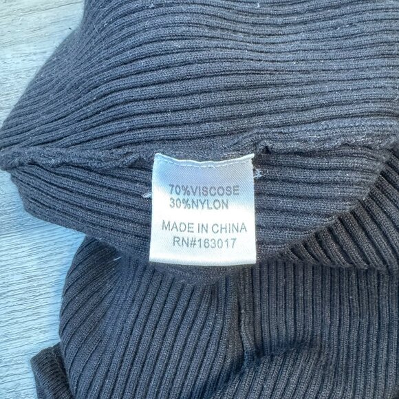 Princess Polly Jaden Black Ribbed Long Sleeve Romper F29 - Picture 7 of 8